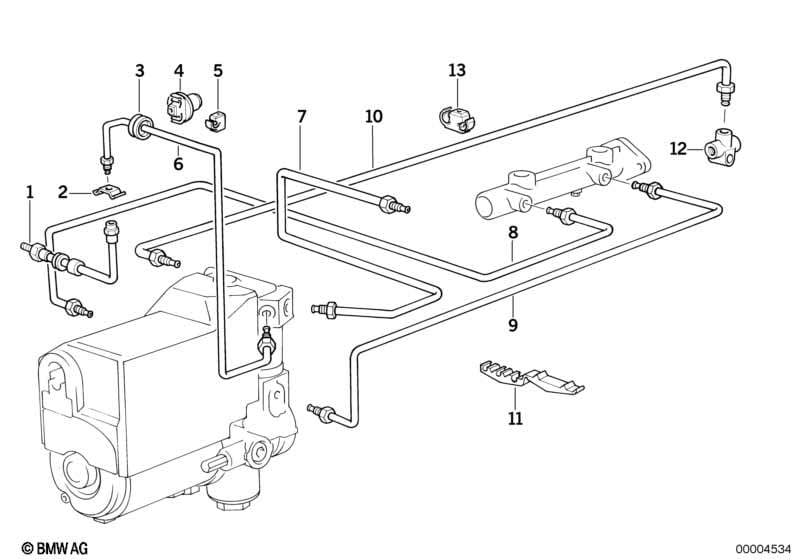 Brake pipe front ABS