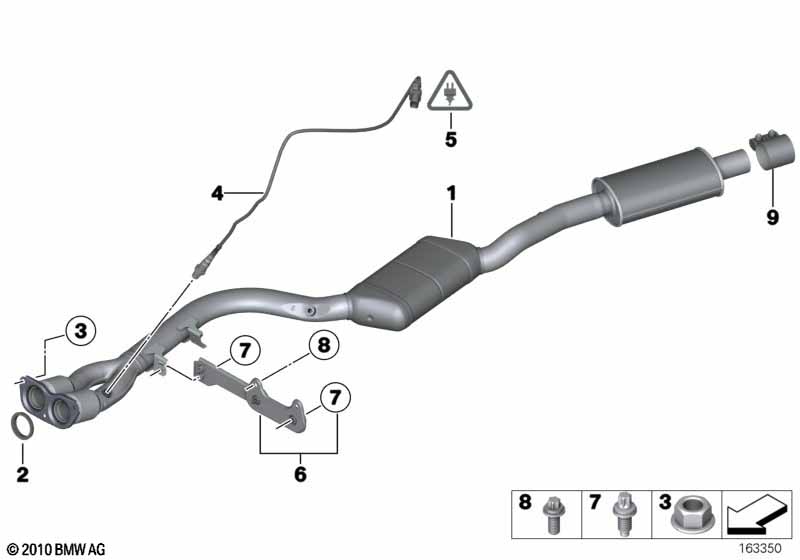 Catalytic converter/front silencer