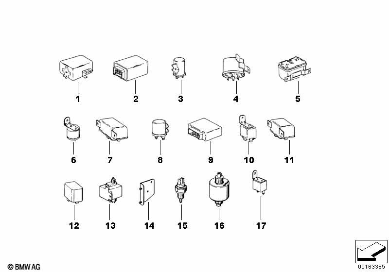 Genuine BMW 61311373588 E12 Mini-Relay (Inc. 525, 630CS & 3.0CSiL) | ML Performance UK Car Parts