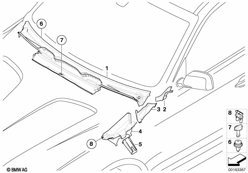 Genuine BMW 51713401811 E83 Cover, Windshield (Inc. X3) | ML Performance UK Car Parts