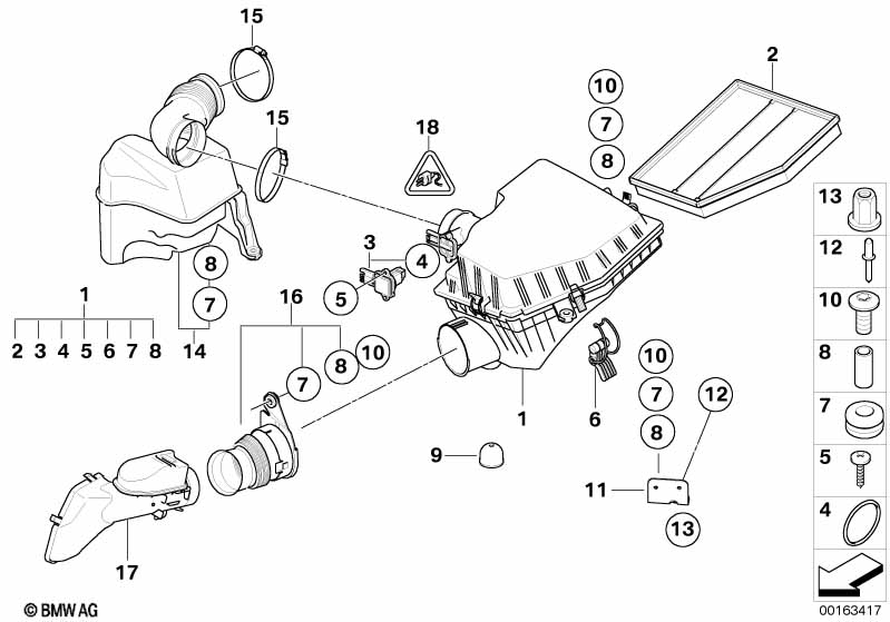 Intake muffler/Filter cartridge/HFM