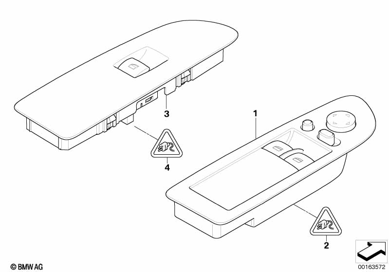 Genuine BMW 61319216526 E81 E82 Window Lifter Switch, Driver's Side SCHWARZ (Inc. 116i 2.0, 116i 1.6 & 120d) | ML Performance EU Car Parts