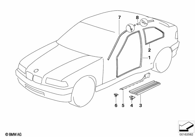 Genuine BMW 51478238206 E36 Front Entrance Cover CHROM (Inc. 316i 1.9, 316i 1.6 & 316g) | ML Performance EU Car Parts