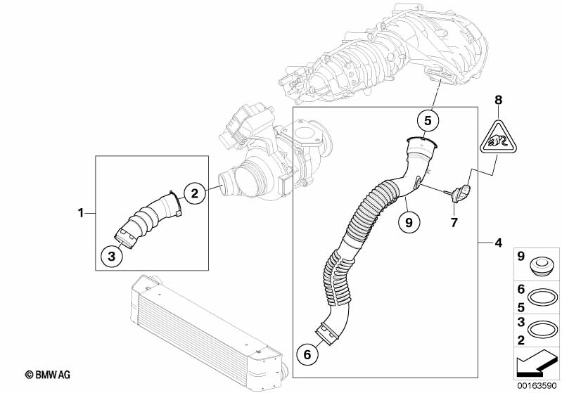 Genuine BMW 11613448467 E83 Charge Air Line (Inc. X3 1.8d & X3 2.0d) | ML Performance UK Car Parts