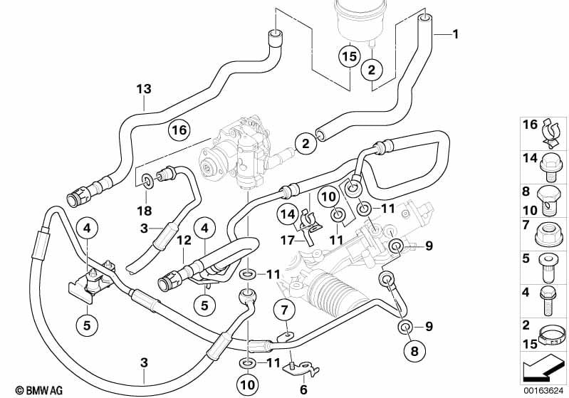 Hydro steering-oil pipes