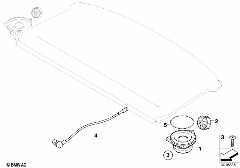 Single parts f rear helf loudspeaker