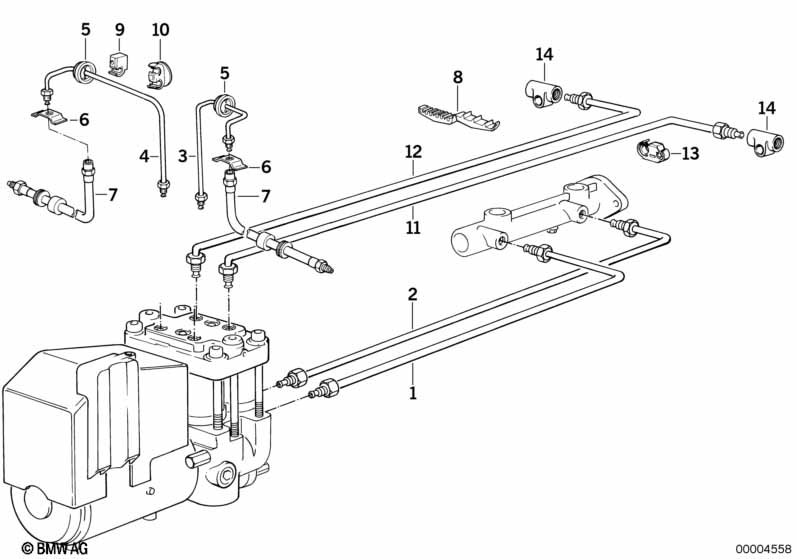 Brake pipe front ABS