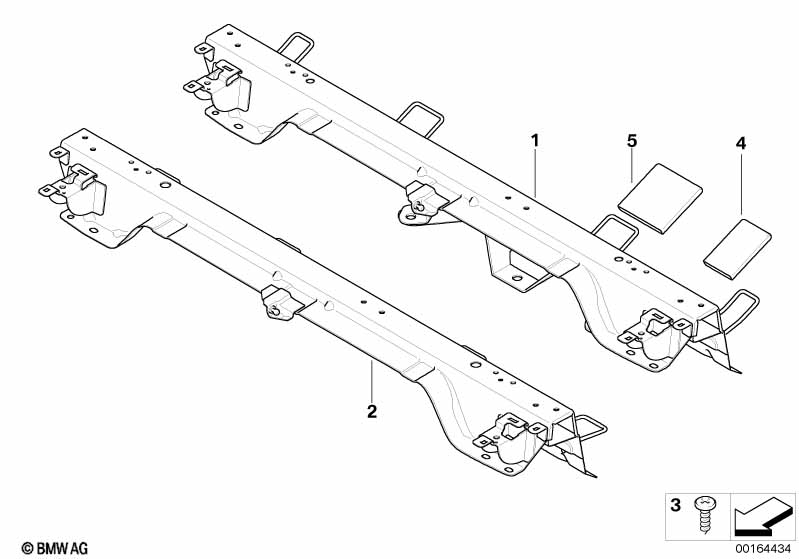 Seat, rear, mount for backrest