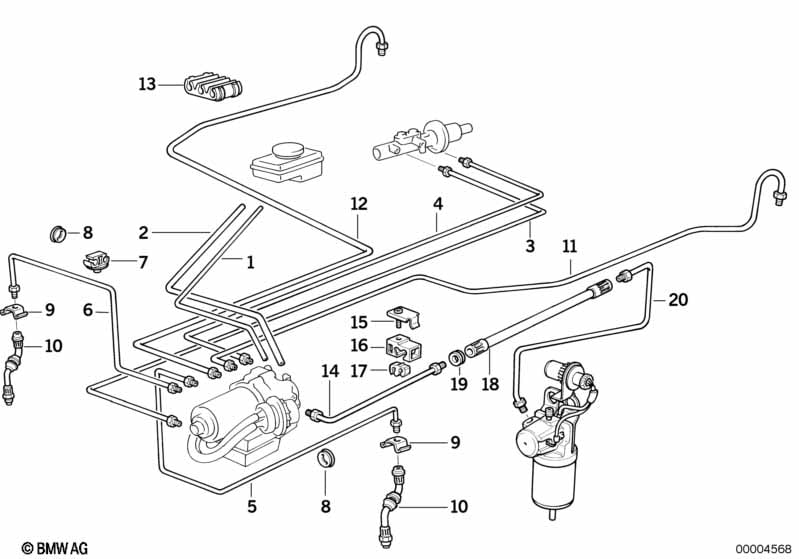 Bromsledningar fram ABS/ASC+T