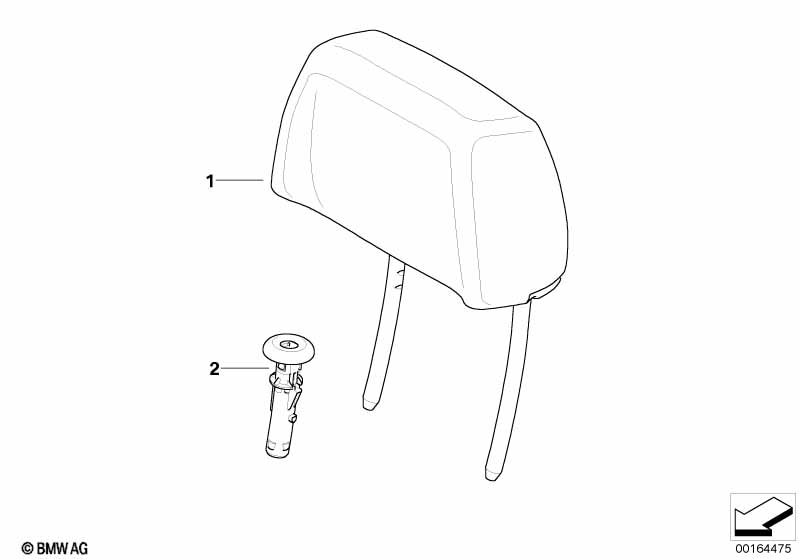 Genuine BMW 52109149782 E81 E82 E88 Head Rest Cloth MONACOBLAU (Inc. 118d, 125i & 116d) | ML Performance EU Car Parts