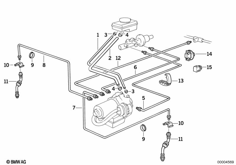 Brake pipe front ABS