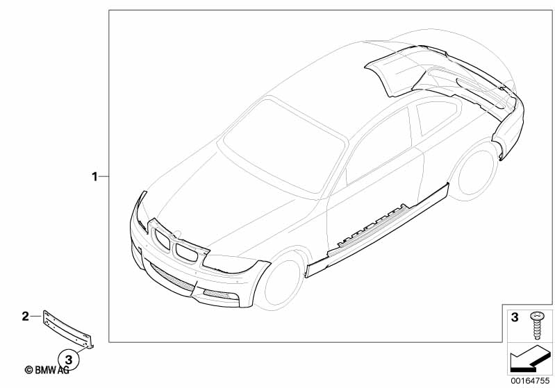 Genuine BMW 51117896726 E82 E88 Base, Licence Plate Primed -M- (Inc. 120d, 118d & 118i) | ML Performance UK Car Parts