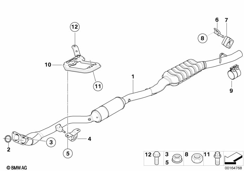 Catalytic converter/front silencer