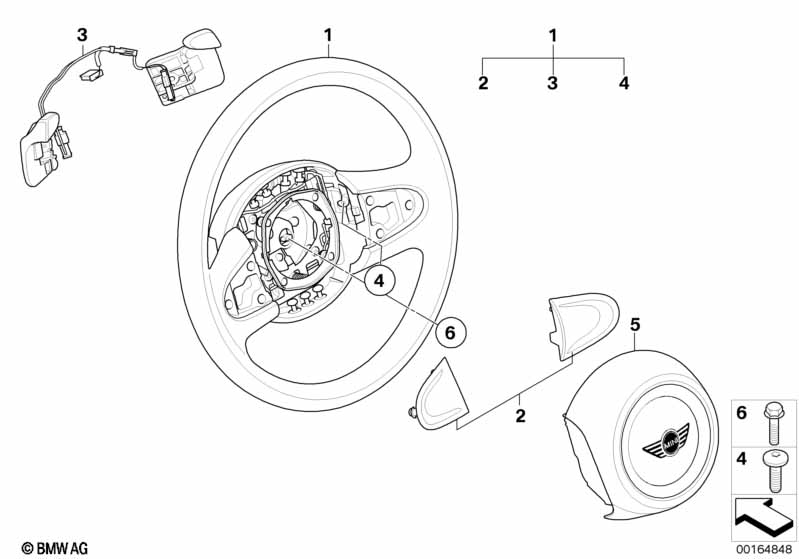 Steering wheel, airbag, shift paddles