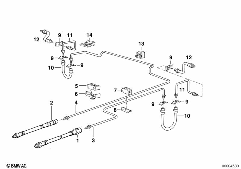 Brake pipe rear ABS/ASC+T