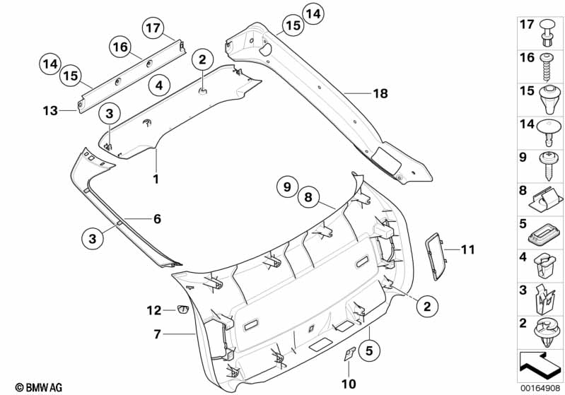Genuine BMW 51497197155 E71 E72 Left Trunk Lid Panel Trim HImmELGRAU (Inc. X6 35iX, X6 40dX & Hybrid X6) | ML Performance EU Car Parts