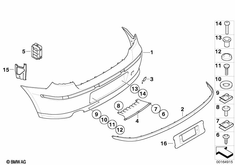 Trim cover, rear