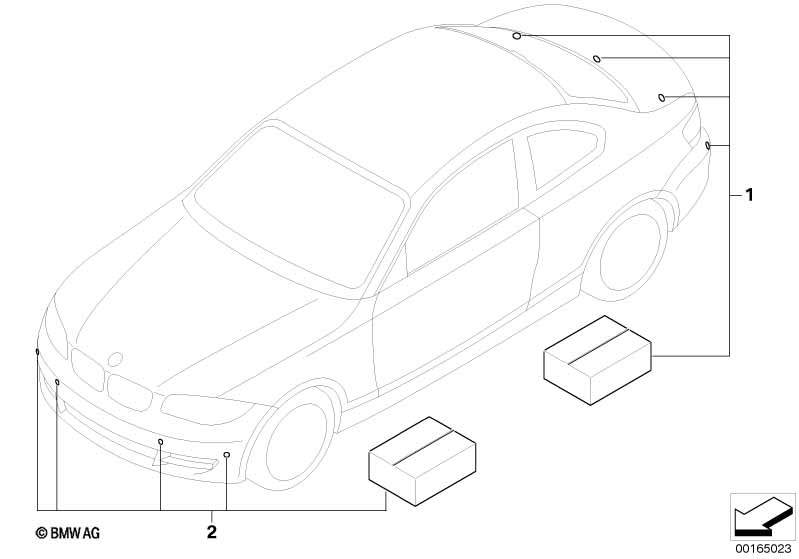 Retrofit kit PDC, front and rear