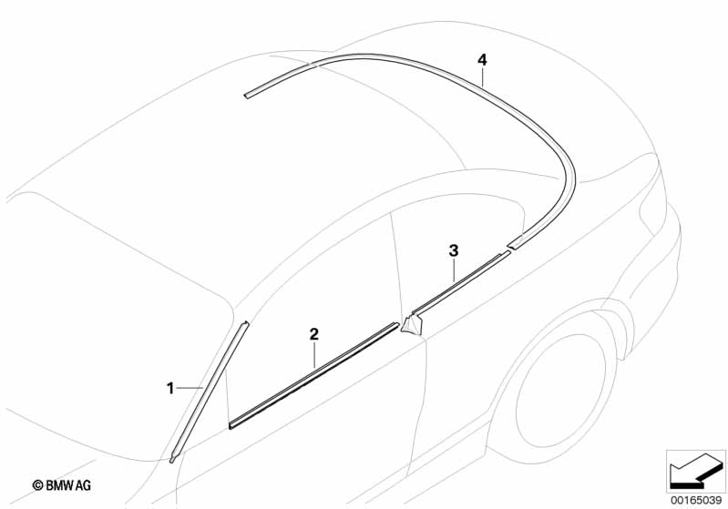 Genuine BMW 51767165004 E88 Strip, Column A Right ALU MATT (Inc. 135i, 120i & 125i) | ML Performance EU Car Parts