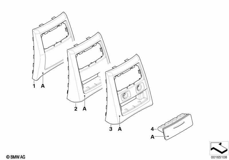Individual center console covers, rear