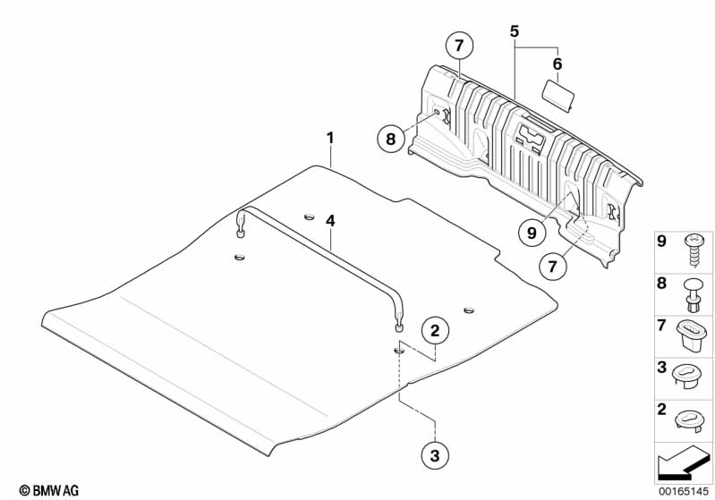 Trim panel, trunk floor