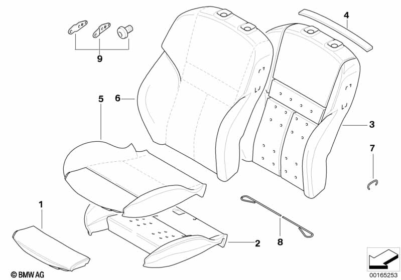 Genuine BMW 52107918690 E63 Cover, Sports Seat, Backrest Leather PORTLAND NATUR (Inc. M6) | ML Performance EU Car Parts