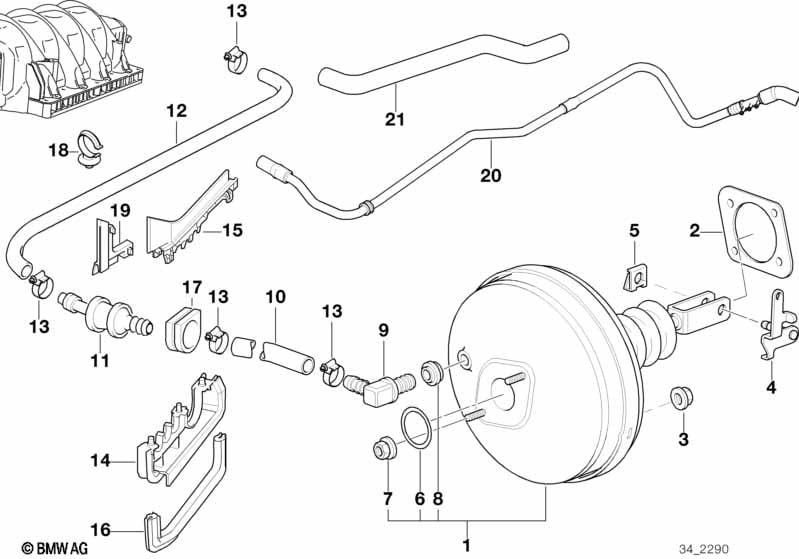 Power brake unit depression