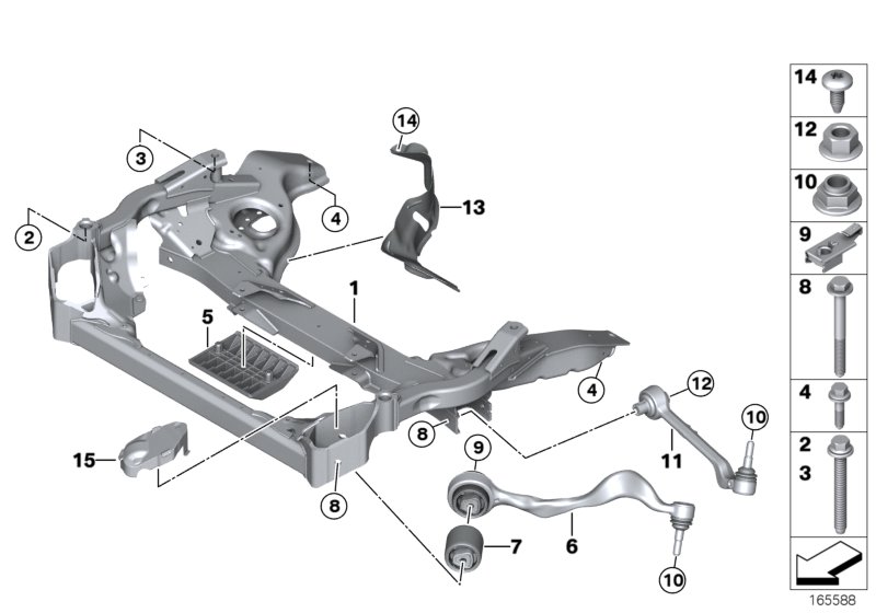 Genuine BMW 31102283576 Right Tension Strut With Rubber Mounting | ML Performance UK Car Parts