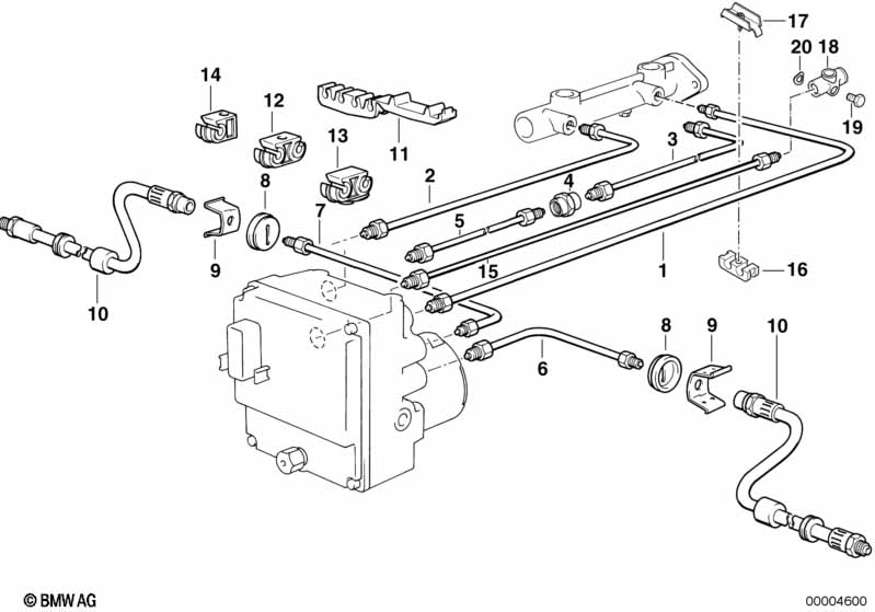 Brake pipe front ABS