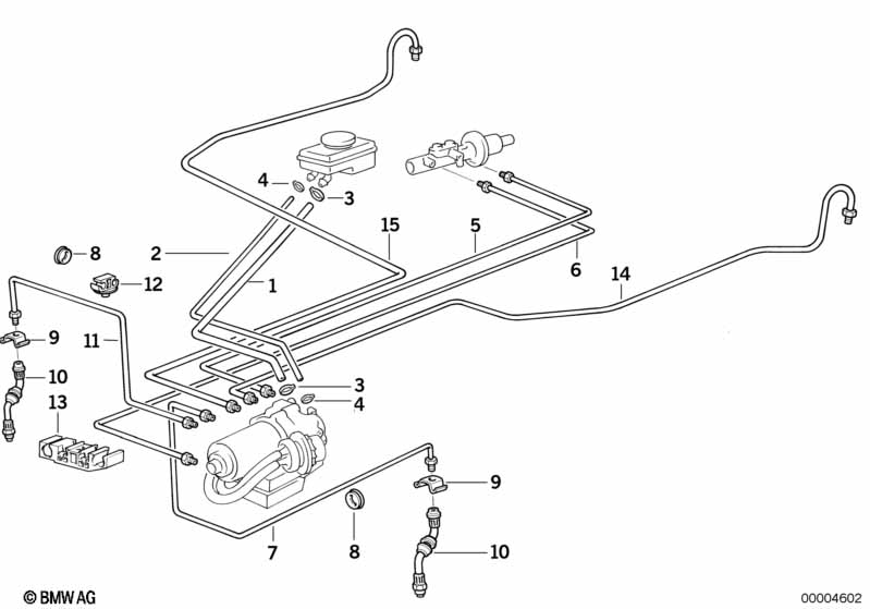 Brake pipe front ABS/ASC+T