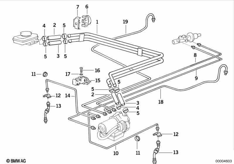 Brake pipe front ABS/ASC+T