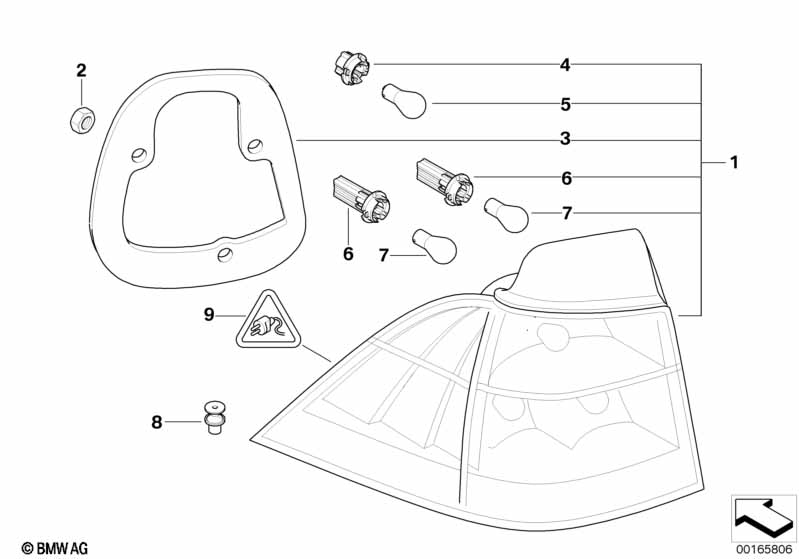 Genuine BMW 63126941472 E61 Seal, Rear Light, Side Panel (Inc. 520d, 530d & 535d) | ML Performance EU Car Parts
