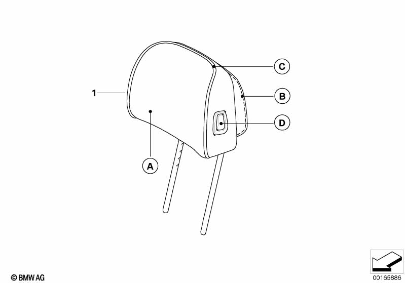 Indv. headrest, basic seat, front