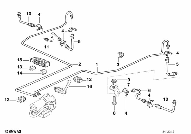 Genuine BMW 34301163685 E36 Bracket Brake Pipe Left (Inc. Z3) | ML Performance EU Car Parts