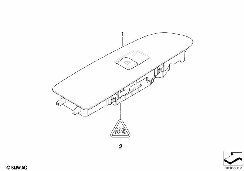 Window lifter switch, passenger's side