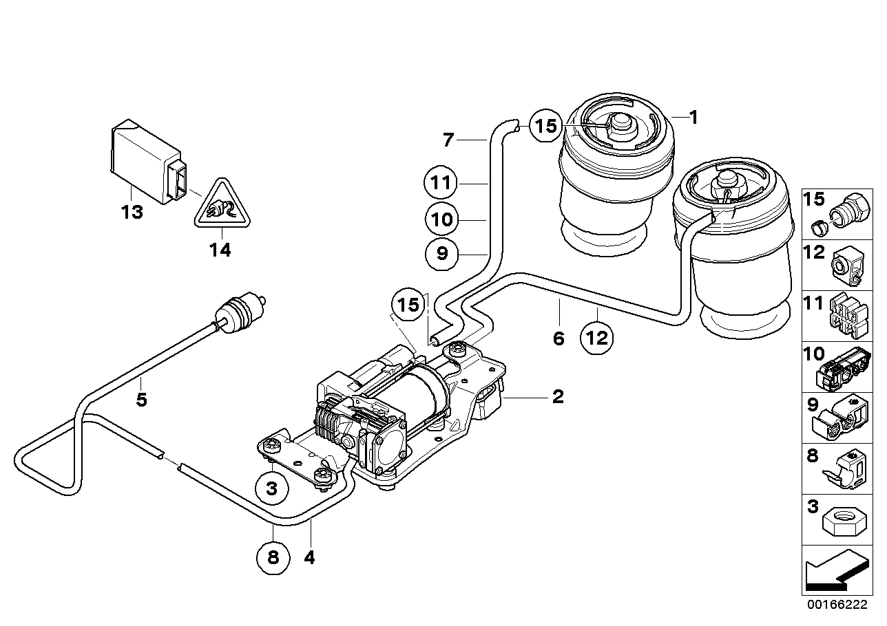 Genuine BMW 37206781224 E70 E72 E71 Pipe, Rear Right Air Spring BLAU (Inc. X5 40iX) | ML Performance UK Car Parts