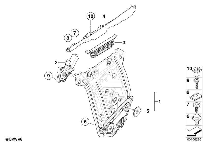 Genuine BMW 67627291451 E88 Drive, Window Lifter, Rear Left (Inc. 123d, 118i & 118d) | ML Performance EU Car Parts
