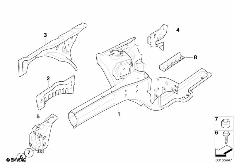 Genuine BMW 41137035270 Cabrio R50 R53 Supporting Strut, Wheel House, Interior Right (Inc. Cooper, One & One 1.6i) | ML Performance UK Car Parts