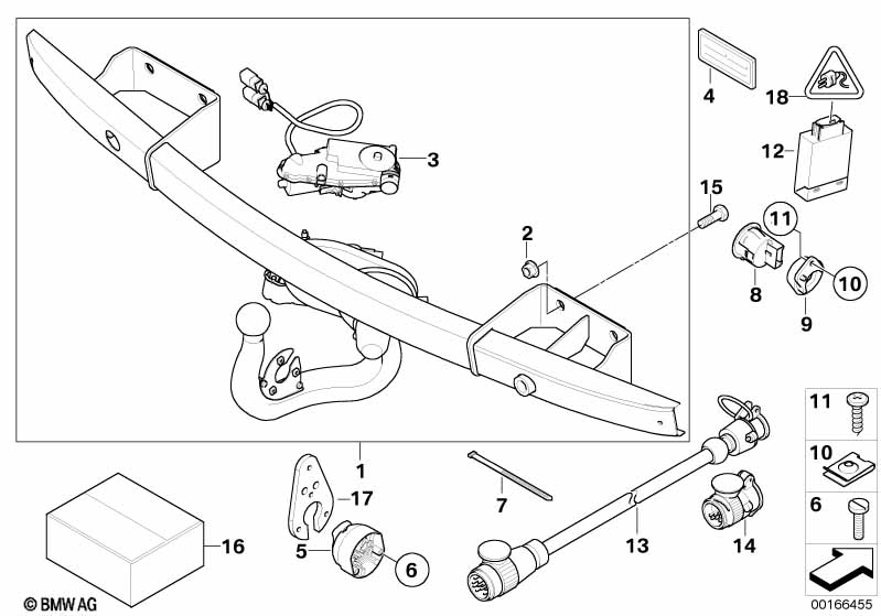 Single parts of trailer hitch