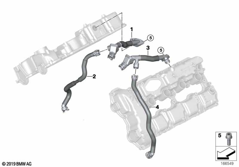 Genuine BMW 11157575640 F03 E72 E71 Vent Pipe ZYL 1-4 (Inc. 550i, Hybrid X6 & 650iX) | ML Performance UK Car Parts