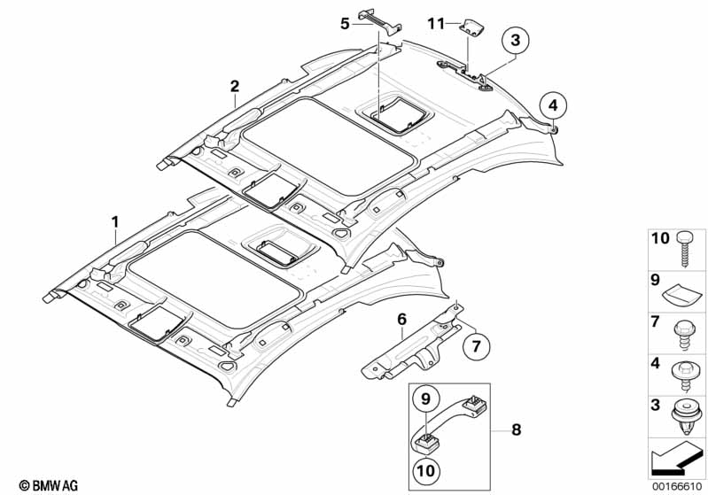 Genuine BMW 51442997375 E82 Headlining, Lift-Up & Slide-Back Sunroof ALASKAGRAU (Inc. 118d, 135i & 120d) | ML Performance EU Car Parts