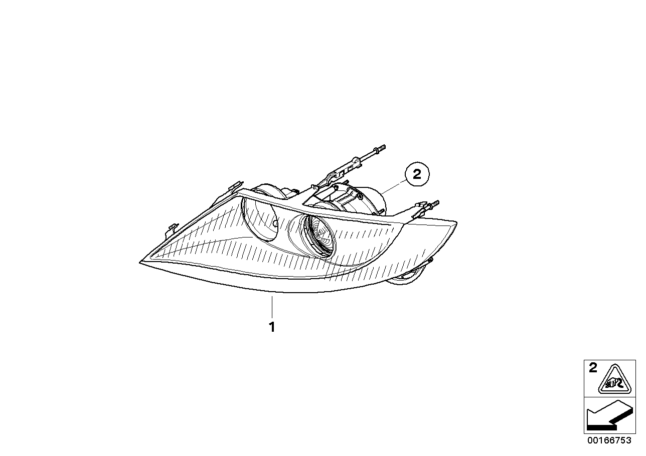 Genuine BMW 63127165708 E85 Right Bi-Xenon Headlight, Chrome (Inc. Z4 3.0i) | ML Performance UK Car Parts