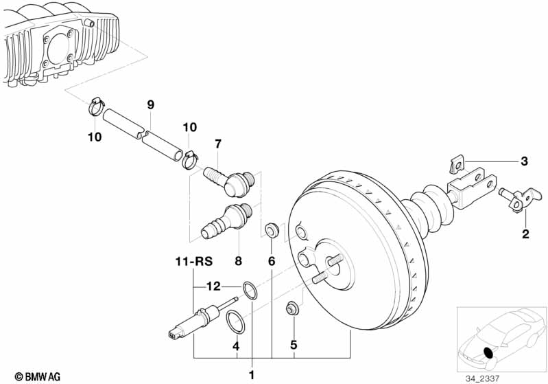 Genuine BMW 34331162954 E36 Hose Elbow (Inc. 318is) | ML Performance UK Car Parts