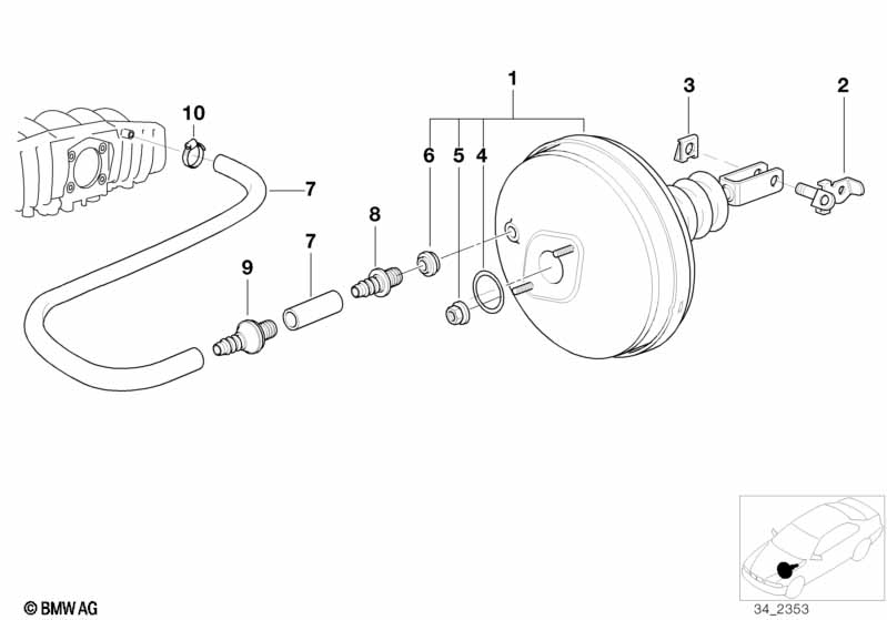 Power brake unit depression
