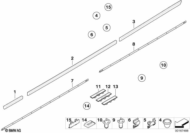 Genuine BMW 51138184478 E39 Moulding Door Front Right CHROM (Inc. 520i, 525tds & 523i) | ML Performance UK Car Parts