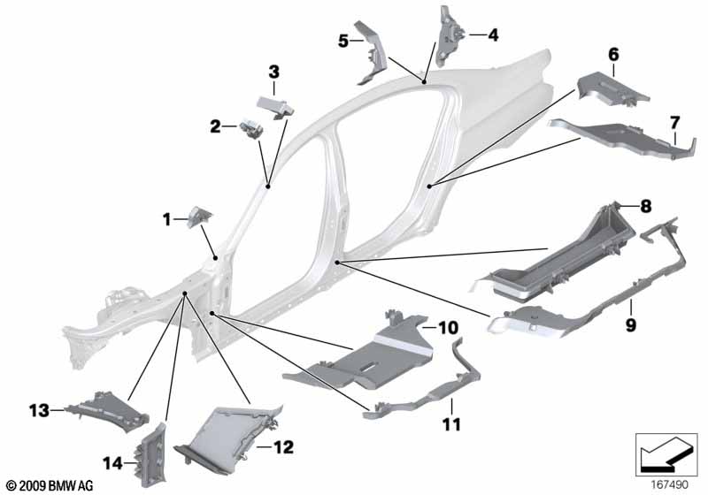 Genuine BMW 41217179346 Molded Part F Column B, Interior Right (Inc. 750LiX 4.4, 730d & Hybrid 7L) | ML Performance EU Car Parts