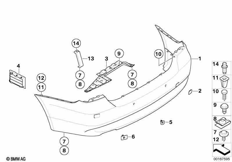 Trim cover, rear