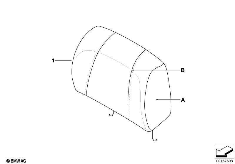 Ind. headrest, sports seat, rear