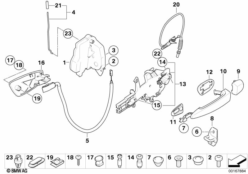 Genuine BMW 51417145075 E87 E87 Door Handle, Inside Left SCHWARZ (Inc. 118d, 120d & 123d) | ML Performance UK Car Parts