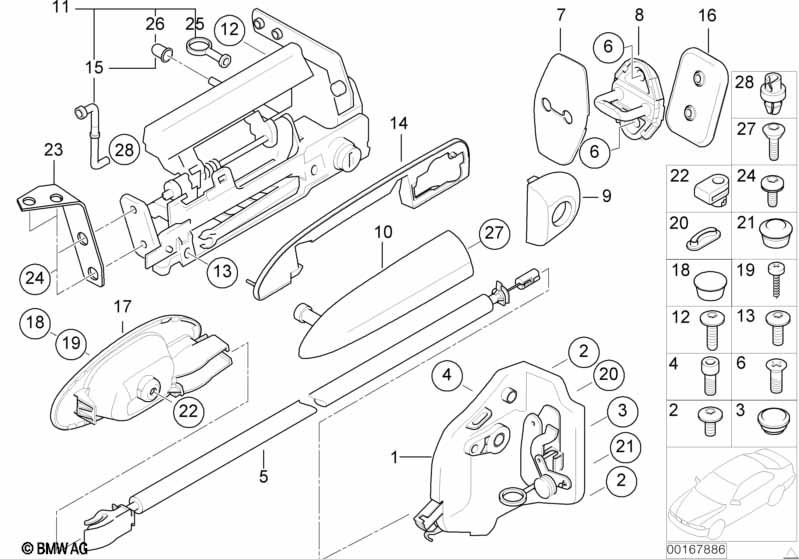 Genuine BMW 51218232142 E52 Cover, Lock Cylinder, Right CHROM (Inc. Alpina V8 & Z8) | ML Performance UK Car Parts